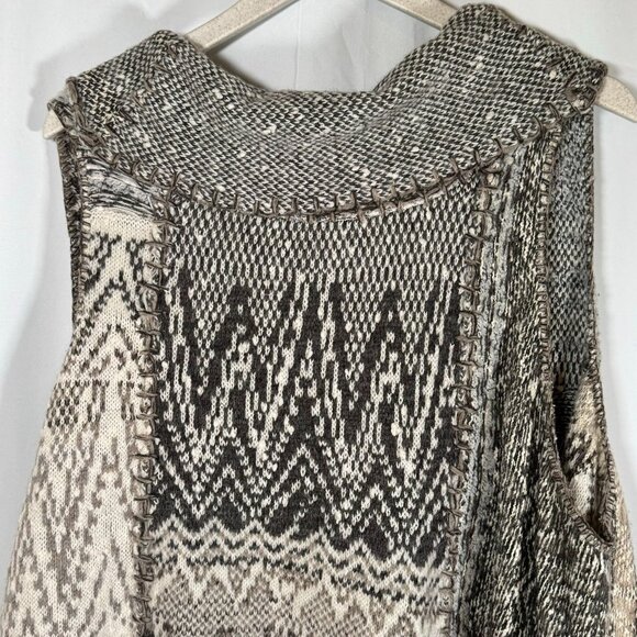 Free People Open Front Sleeveless Fringe Hem Vest Sweater Top Boho Bohemian O/S - Picture 8 of 13